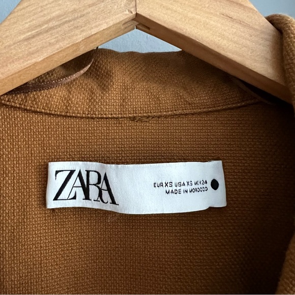 Zara Cotton Denim Fall/Spring Coat, Size XS - Picture 7 of 7